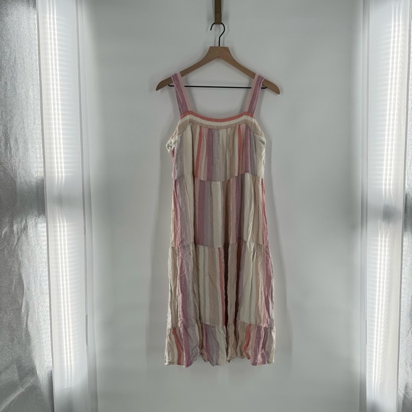 Rails Amaya Juliette Loose Fit Tiered Striped Sun Dress Size Small - Picture 3 of 10
